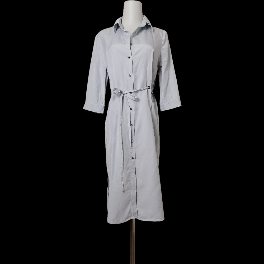 🐦 light steel blue buttons up dress by la chapelle